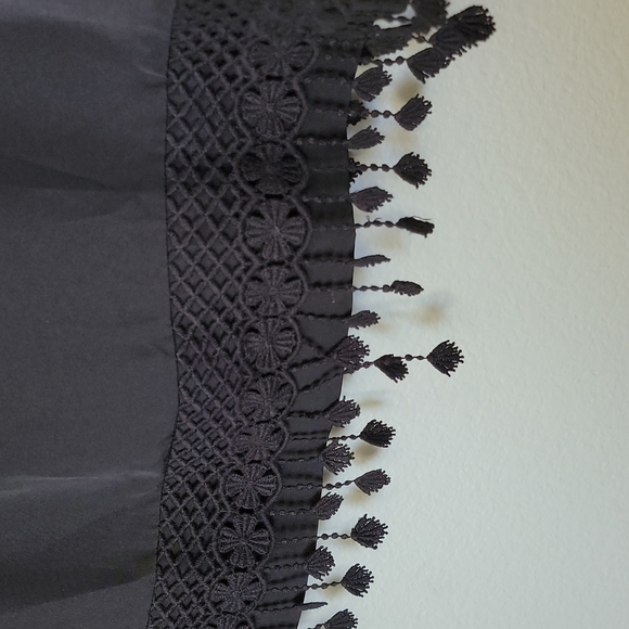 Kensie Witchy NWT black lattice trim short sleeve crop large - Picture 4 of 6